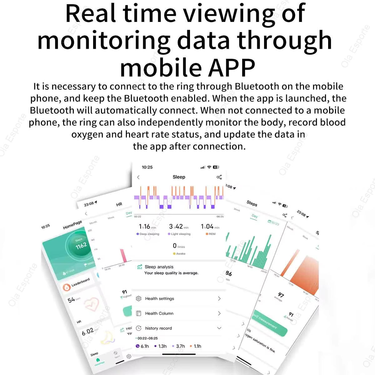 2025 New Smart Ring Men Women, Heart Rate Blood Oxygen and Sleep Monitor Smartring IP68 & 5ATM Waterproof, Multi-Sport Mode Ring