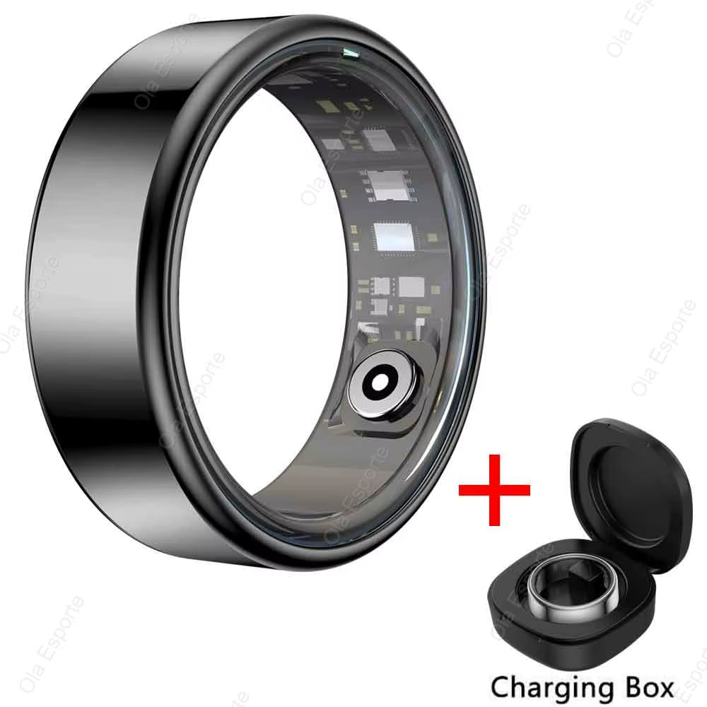 2025 New Smart Ring Men Women, Heart Rate Blood Oxygen and Sleep Monitor Smartring IP68 & 5ATM Waterproof, Multi-Sport Mode Ring