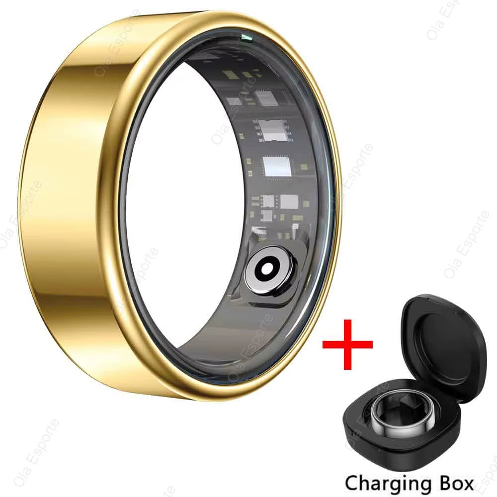 2025 New Smart Ring Men Women, Heart Rate Blood Oxygen and Sleep Monitor Smartring IP68 & 5ATM Waterproof, Multi-Sport Mode Ring