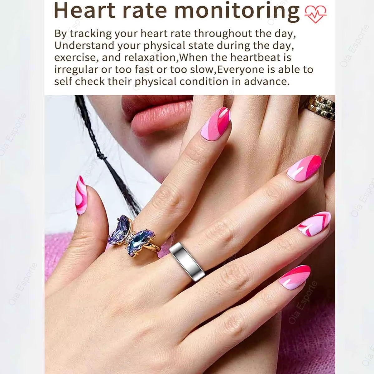 2025 New Smart Ring Men Women, Heart Rate Blood Oxygen and Sleep Monitor Smartring IP68 & 5ATM Waterproof, Multi-Sport Mode Ring
